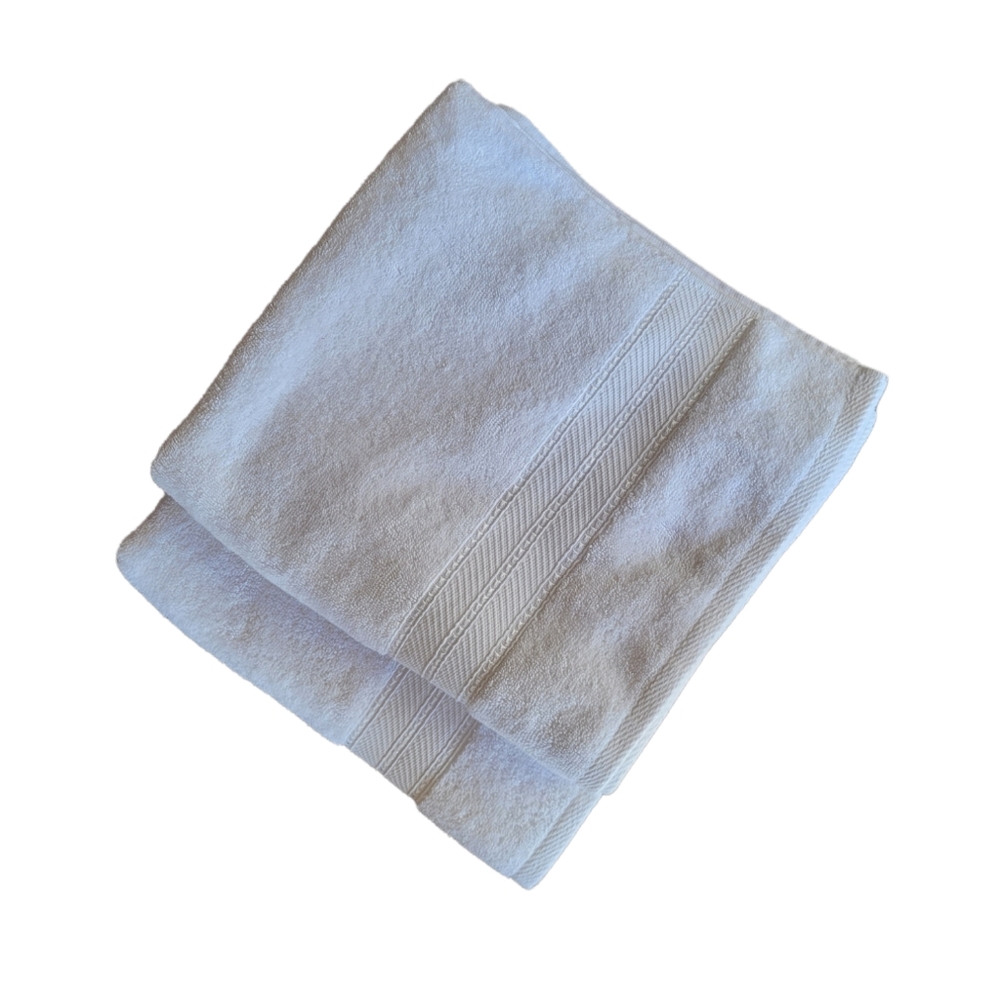 New MODERN THREADS White Spunloft Bath Towel Set of 2 27 x 54